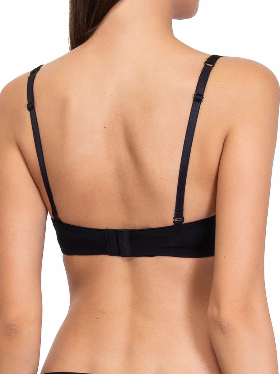 Fascia con coppe graduate, ferretto invisibile e spalline removibili - NERO - 1580 - immagine 4