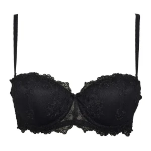 Fascia con coppe graduate, ferretto e spalline removibili - NERO - 1948