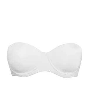 Fascia con coppe imbottite, ferretto e spalline removibili - BIANCO - 2550