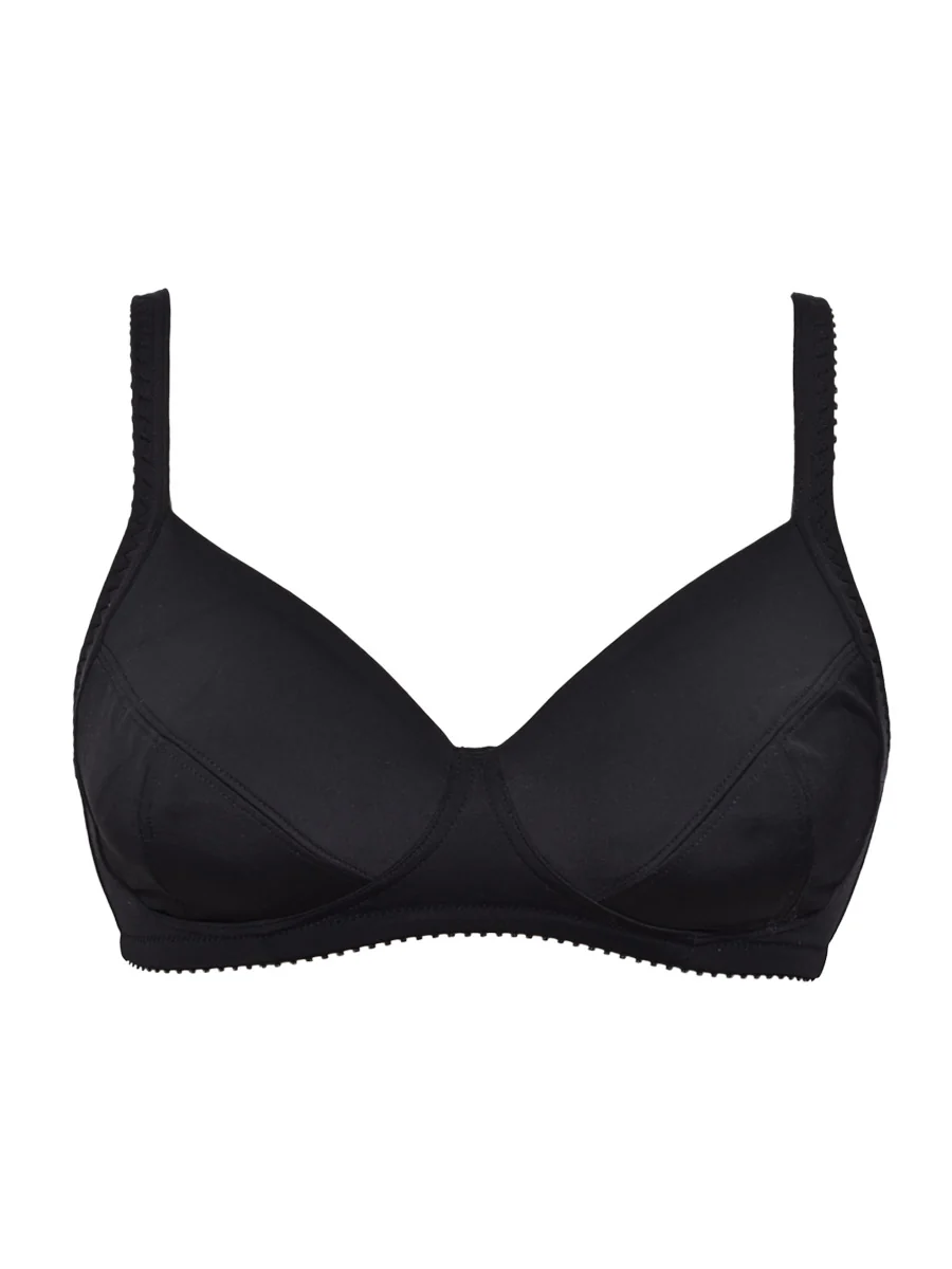 Reggiseno francese, foderato in cotone, senza ferretto - NERO - 960 - immagine 2