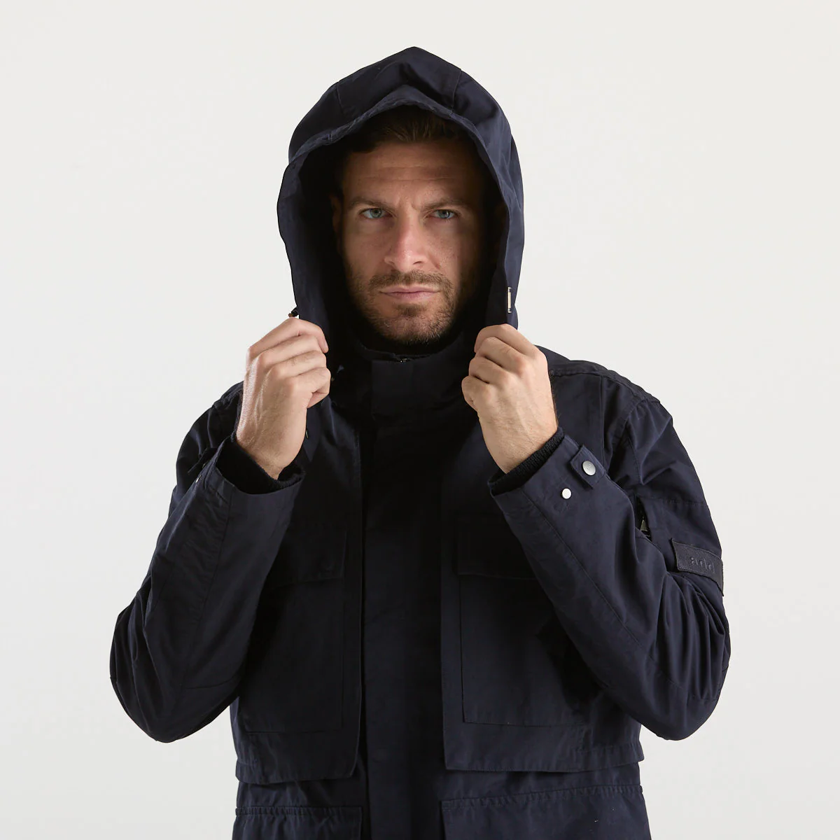 ADD parka con cappuccio in tessuto blu
