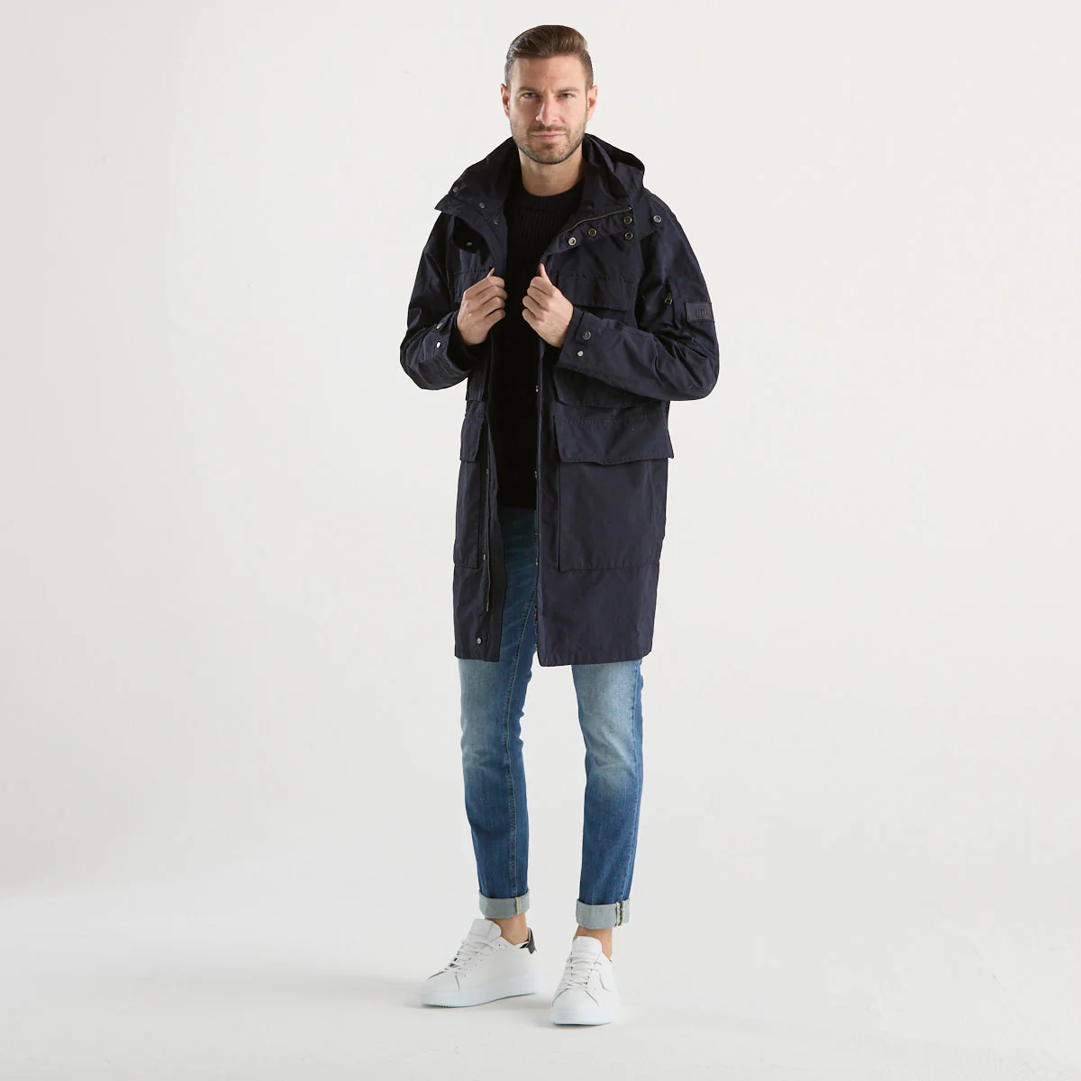 ADD parka con cappuccio in tessuto blu - immagine 5
