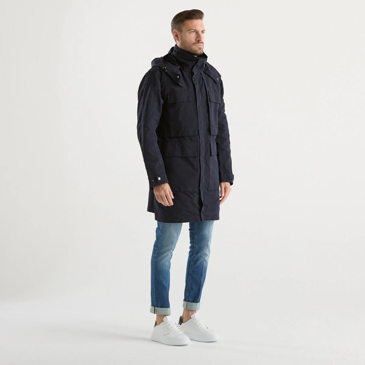 ADD parka con cappuccio in tessuto blu - immagine 8