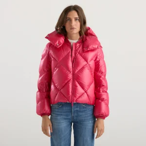 ADD piumino trapuntato con cappuccio fuxia