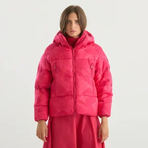ADD piumino corto imbottito in tessuto fuxia