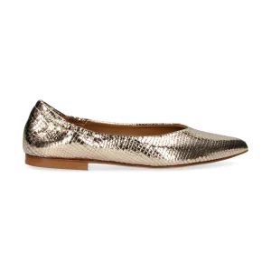 Anna F. ballerina in pelle squamata platino