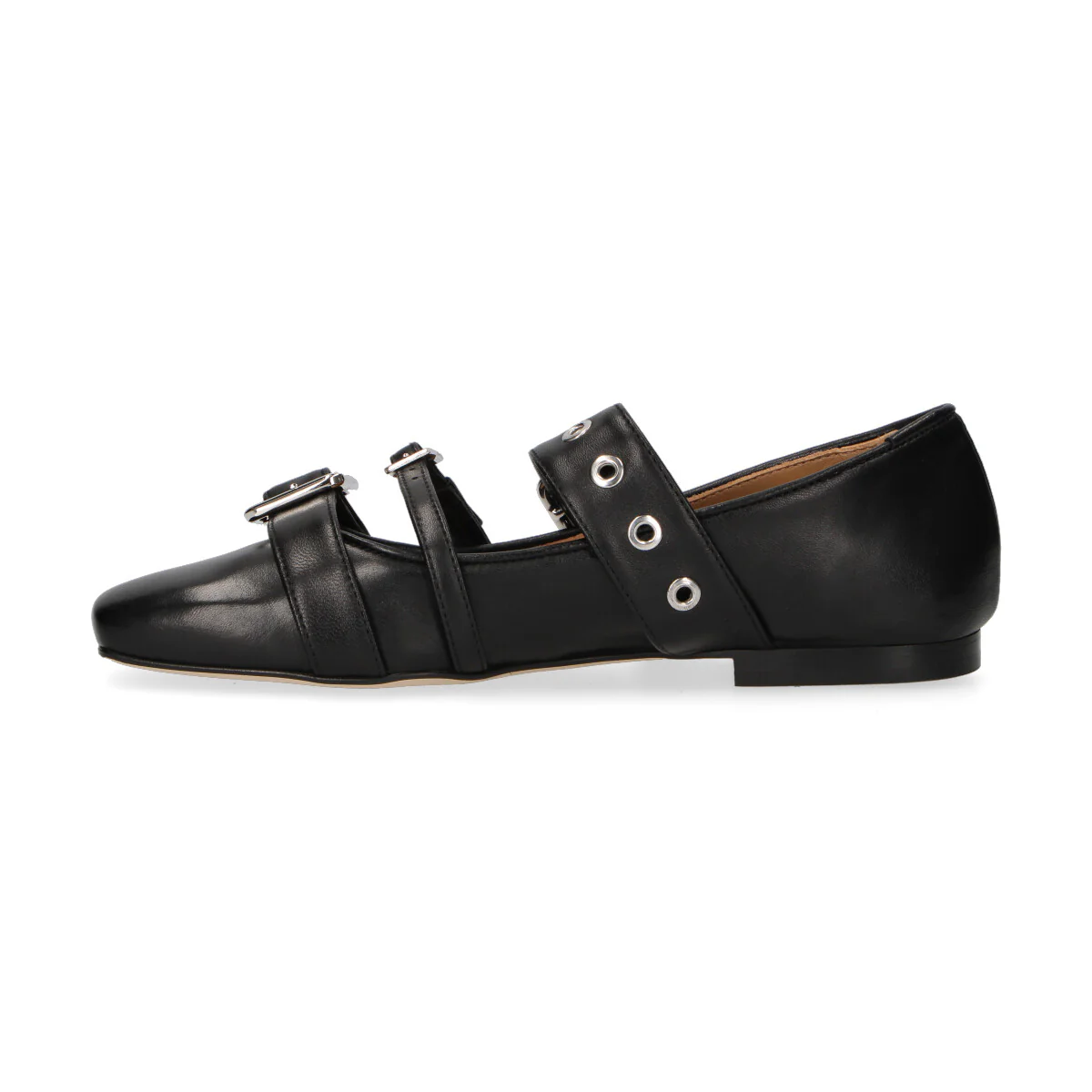 Anna F. ballerina squadrata in pelle con fibbie - immagine 3