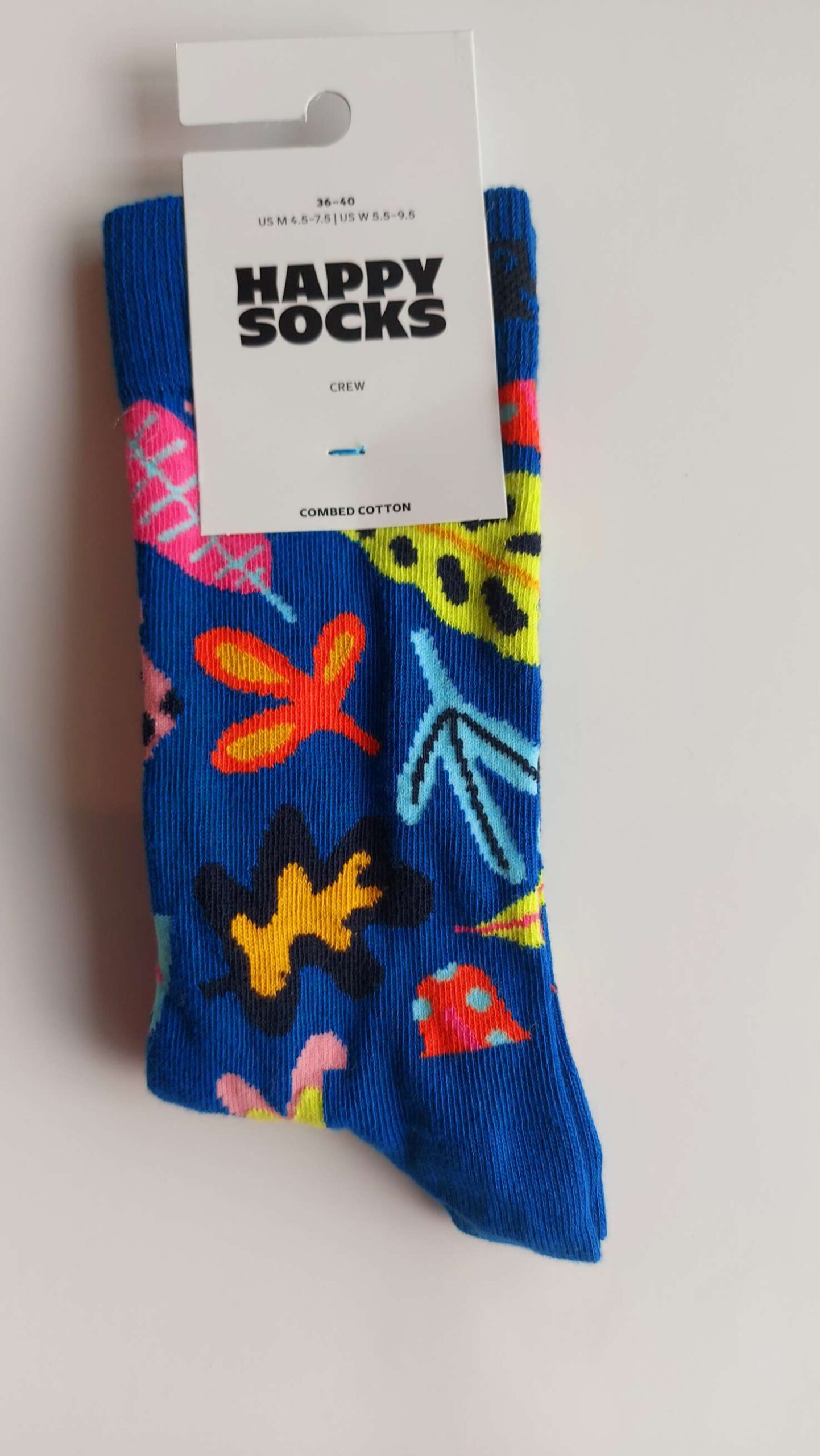 CALZINI HAPPY SOCKS BASE BLU CON FOGLIE - immagine 2