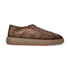 Santoni sneaker in camoscio marrone