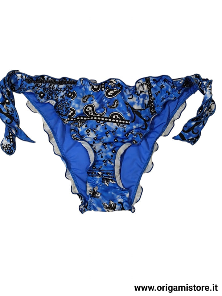 2BEKINI 2S23414-34 Costume a slip fiocchi fantasia bandana blu