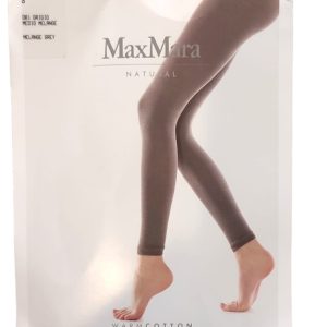 MAX MARA Coccio Collant leggings caldo cotone grigio melange