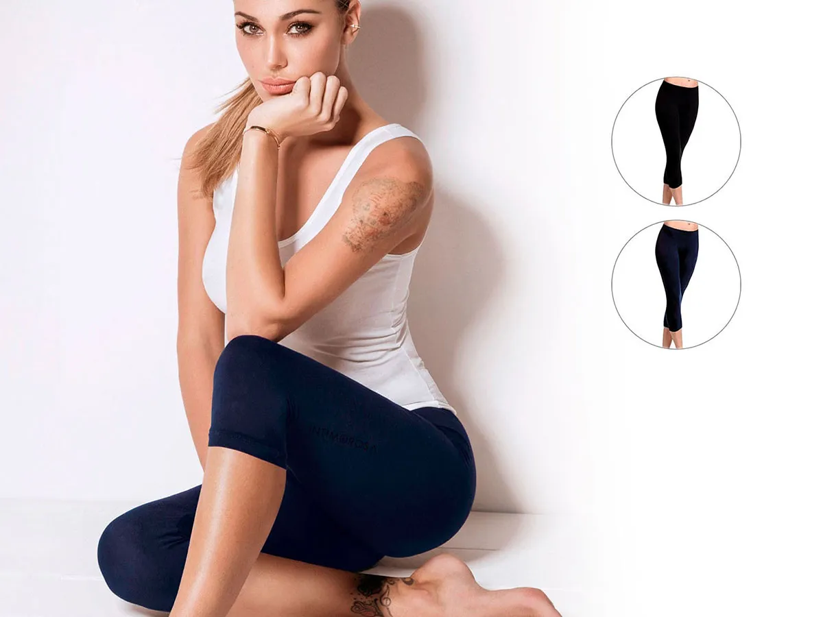 Leggins da donna capri corto in cotone elasticizzato Jadea – 4266 - immagine 2