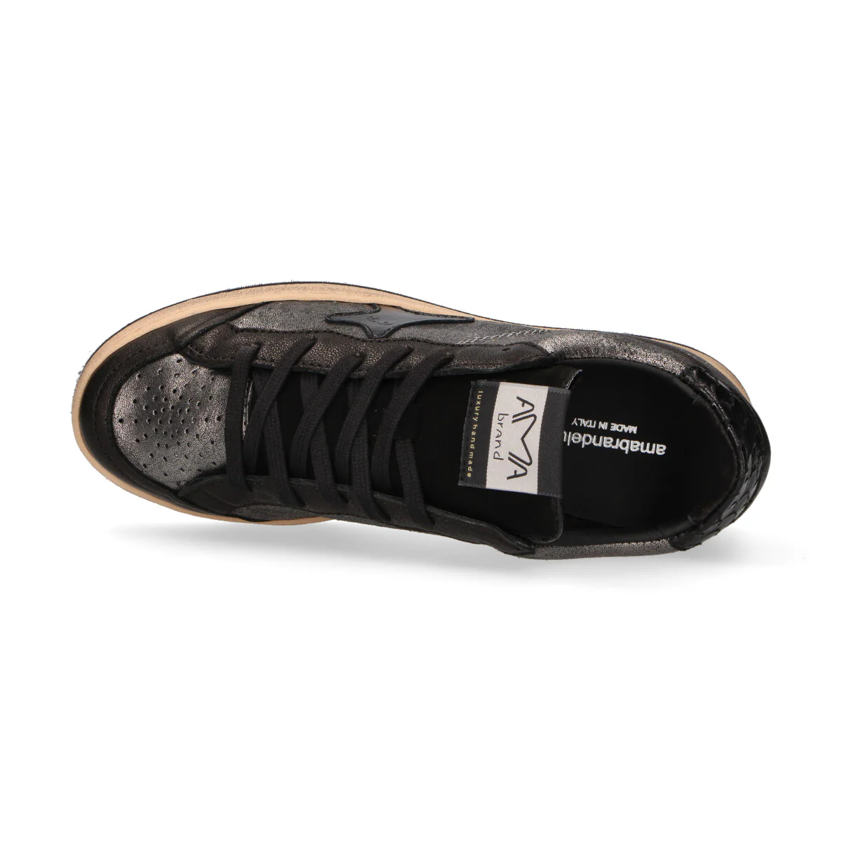 Ama Brand sneaker Sun pelle laminata nera - immagine 4