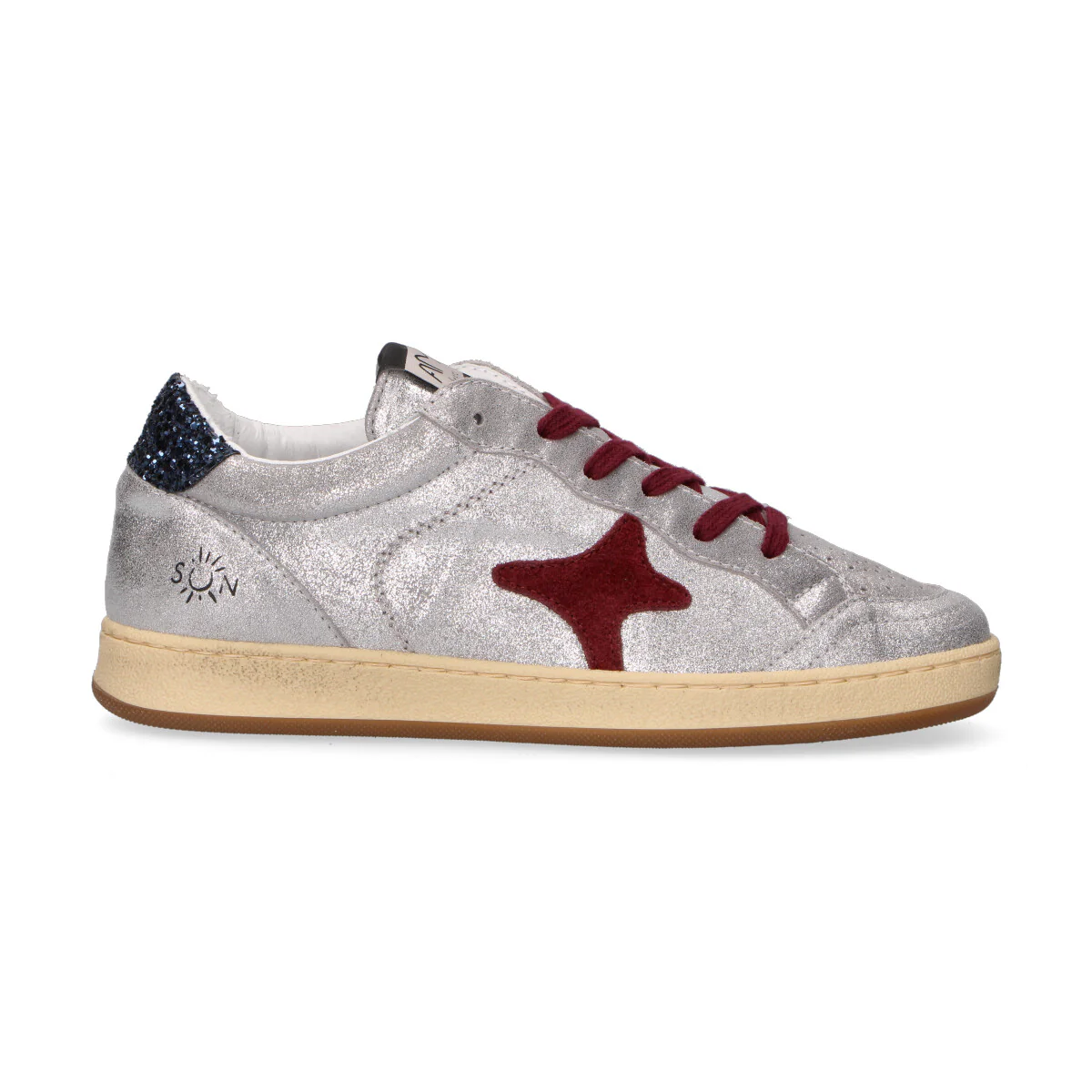 Ama Brand sneaker in pelle laminata argentata - immagine 2