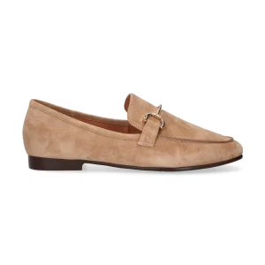 Bibi Lou mocassino con fibbia in camoscio beige