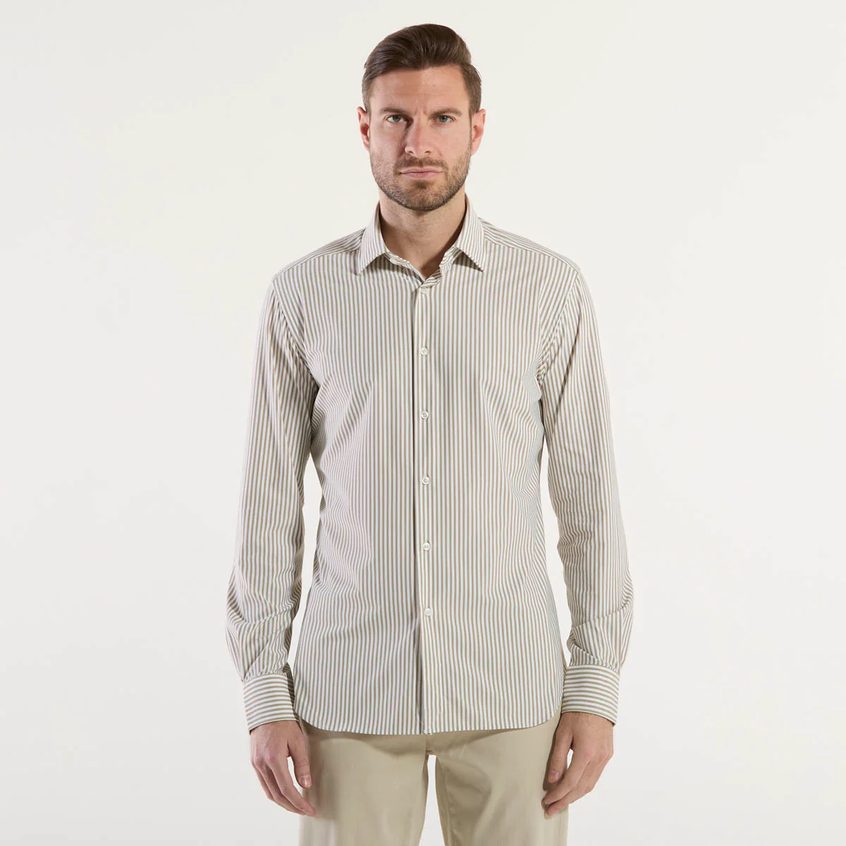 Xacus active shirt in tessuto a righe beige - immagine 2