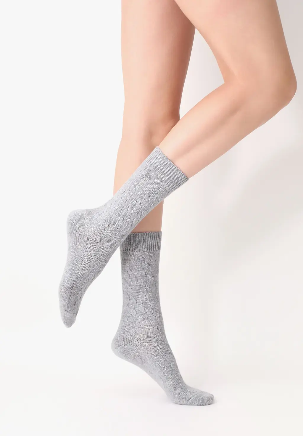 CALZINO DONNA GWEN OROBLU IN LANA ED CASHMERE CON TRAMA A TRECCE