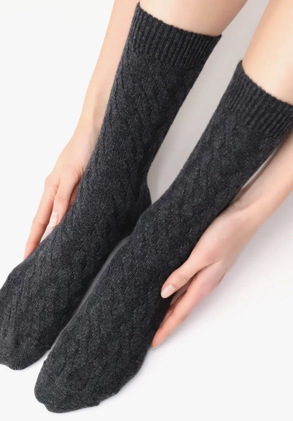 CALZINO DONNA GWEN OROBLU IN LANA ED CASHMERE CON TRAMA A TRECCE - immagine 4