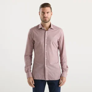 Xacus camicia in tessuto vinaccia