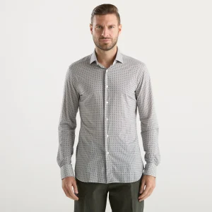 Xacus camicia in micro fantasia tessuto grigio