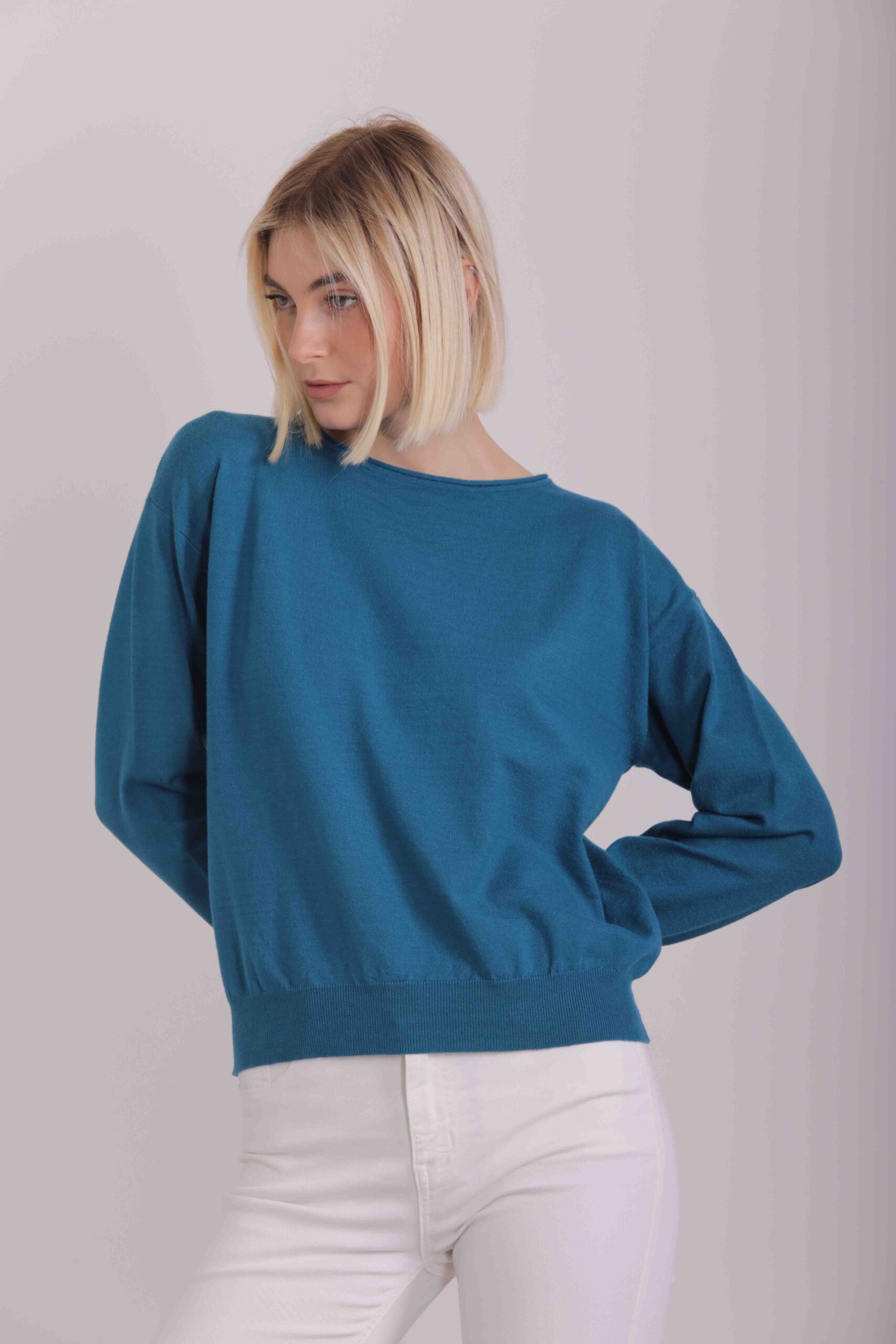 MIMÌ MUÀ Firenze AFAH-3516 Maglia ottanio scollo a barca - immagine 4