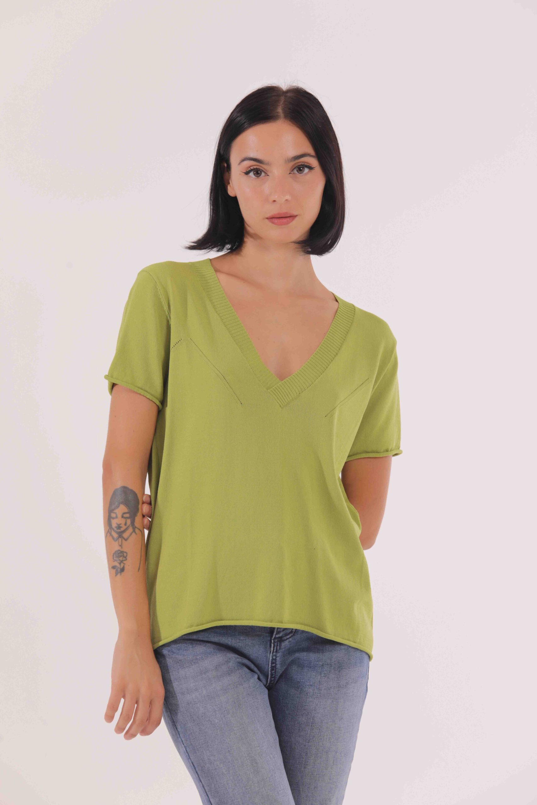 MIMÌ MUÀ Firenze AFAI-3579 Maglia a maniche corte verde - immagine 2