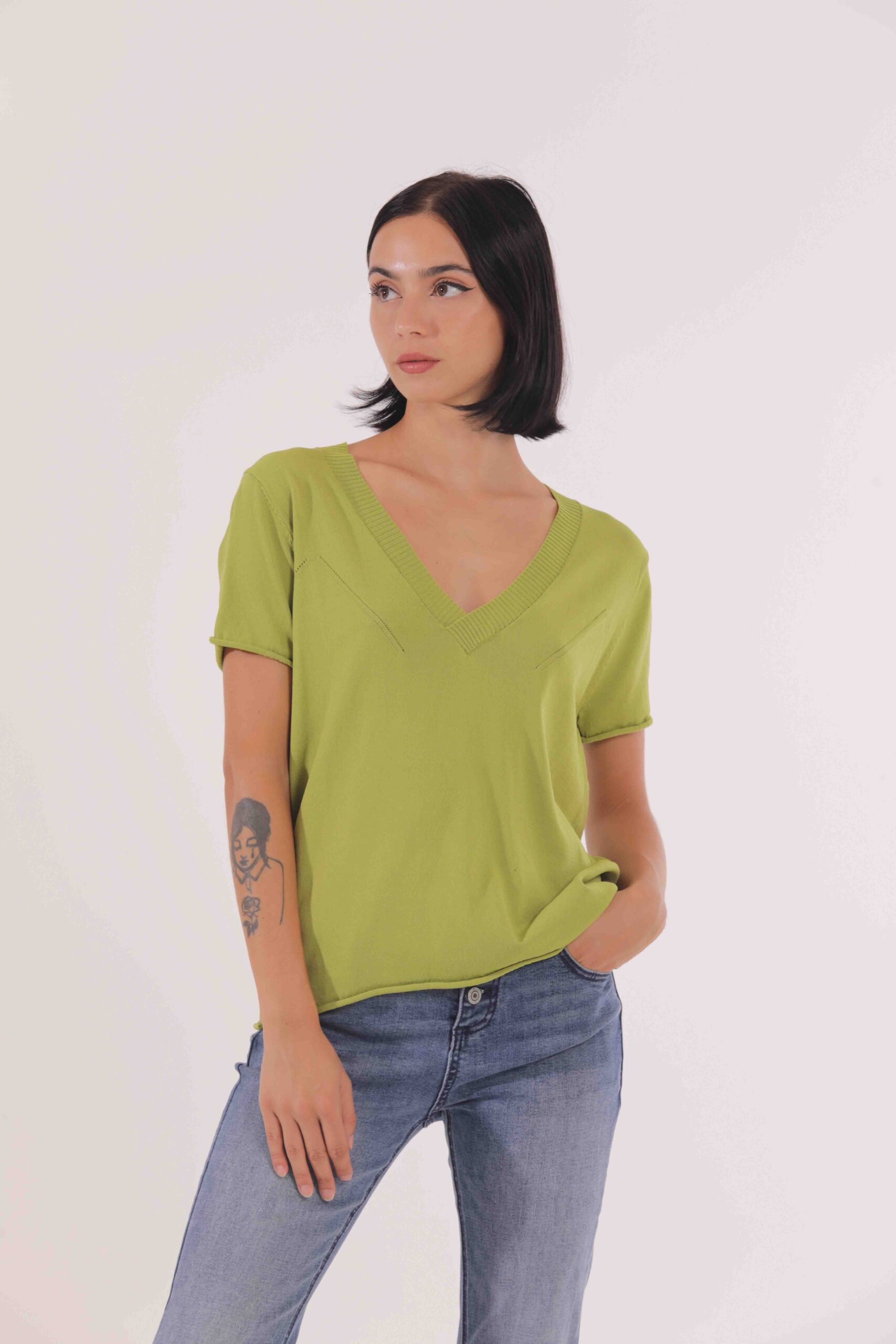 MIMÌ MUÀ Firenze AFAI-3579 Maglia a maniche corte verde - immagine 3
