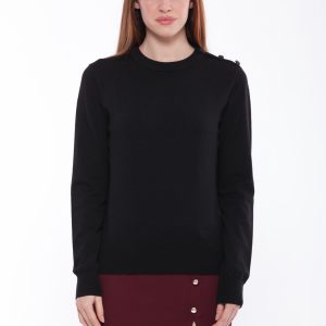 MIMÌ MUÀ Firenze AFAL-3621 Maglia nero con bottoni gioiello