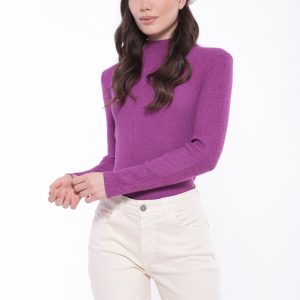 MIMÌ MUÀ Firenze AFAL-3631 Maglia lupetto melangiata viola