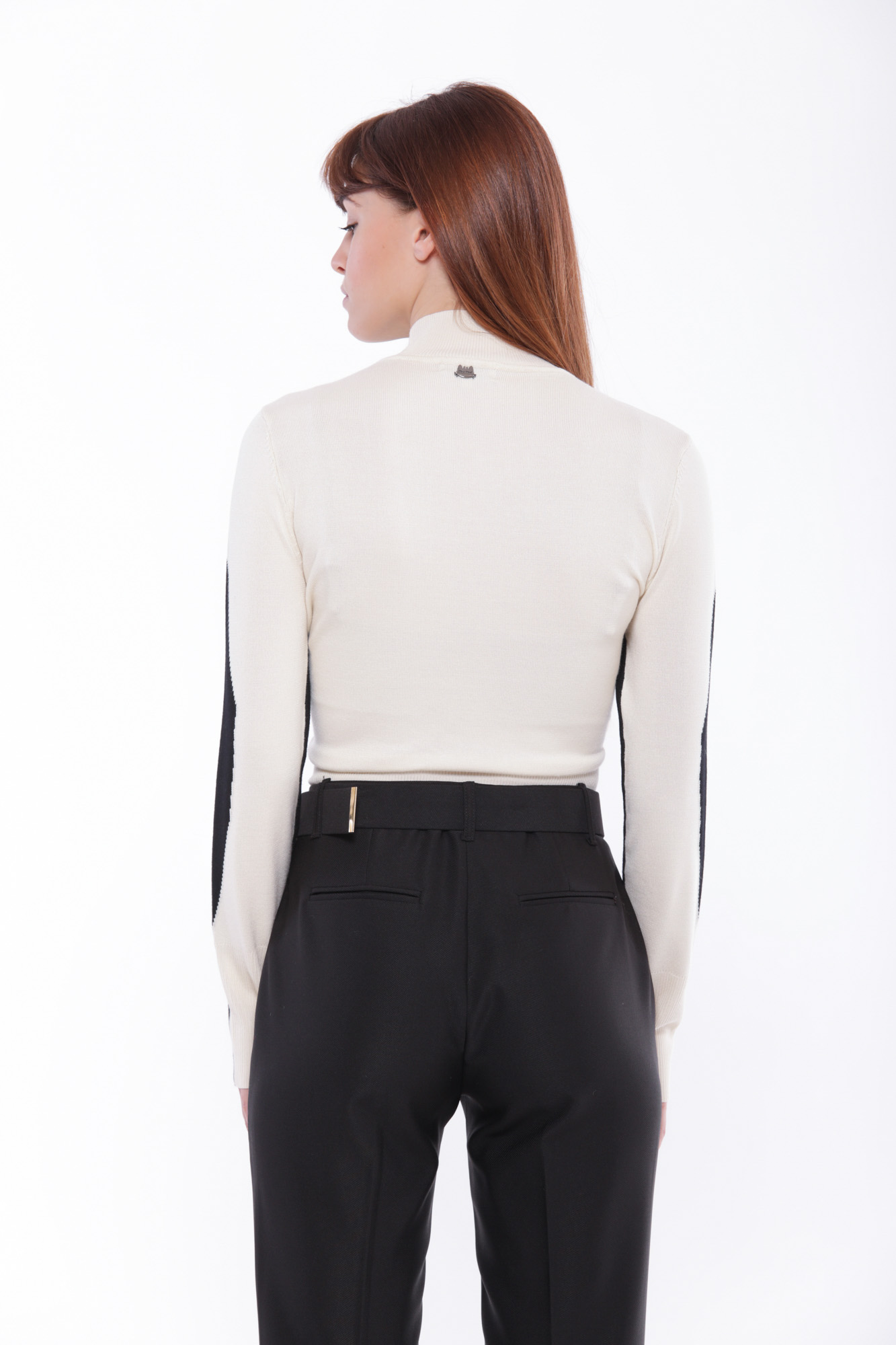 MIMÌ MUÀ Firenze AFAL-3642 Maglia lupetto bicolor nero bianco - immagine 5