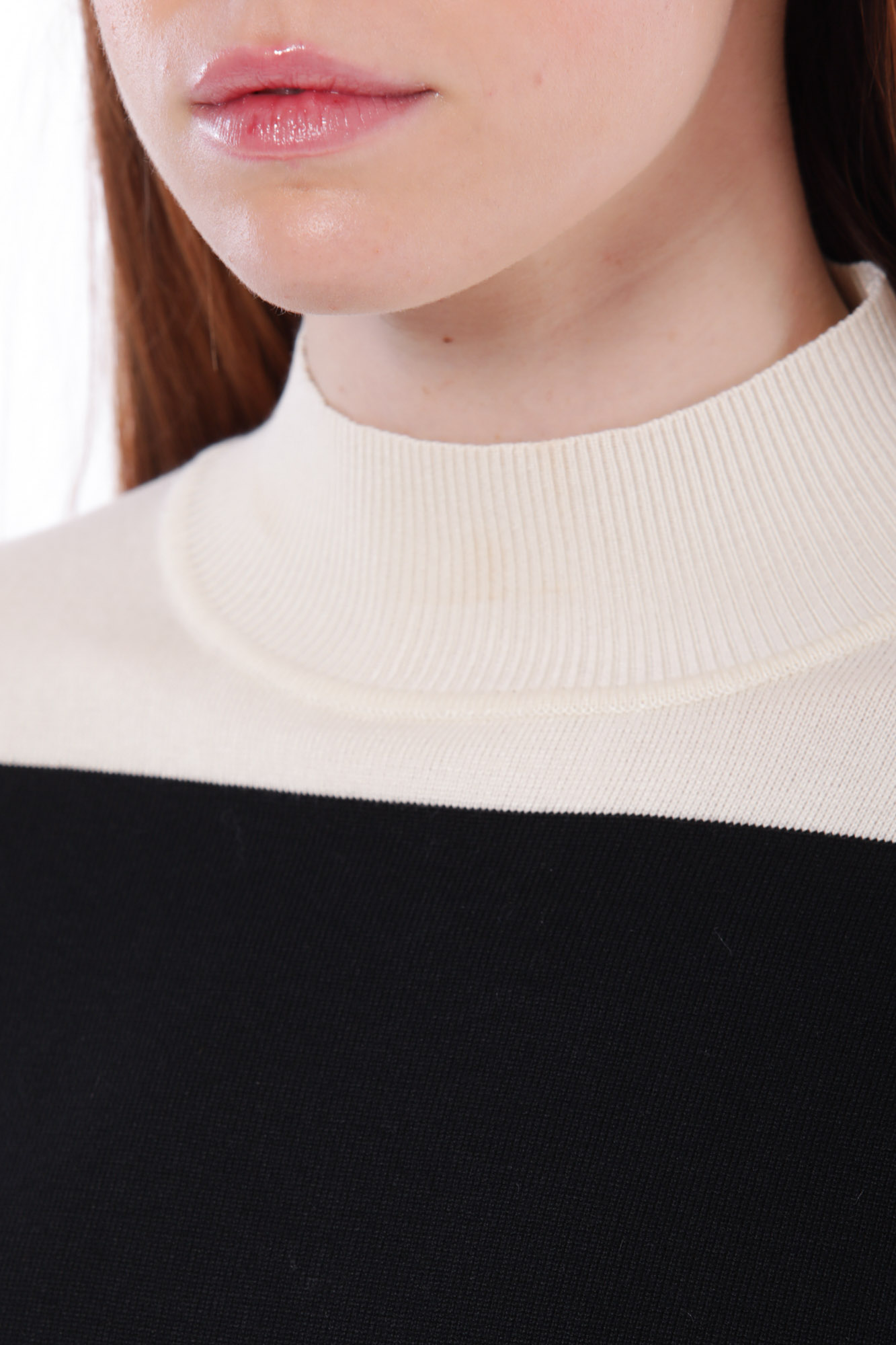 MIMÌ MUÀ Firenze AFAL-3642 Maglia lupetto bicolor nero bianco - immagine 3
