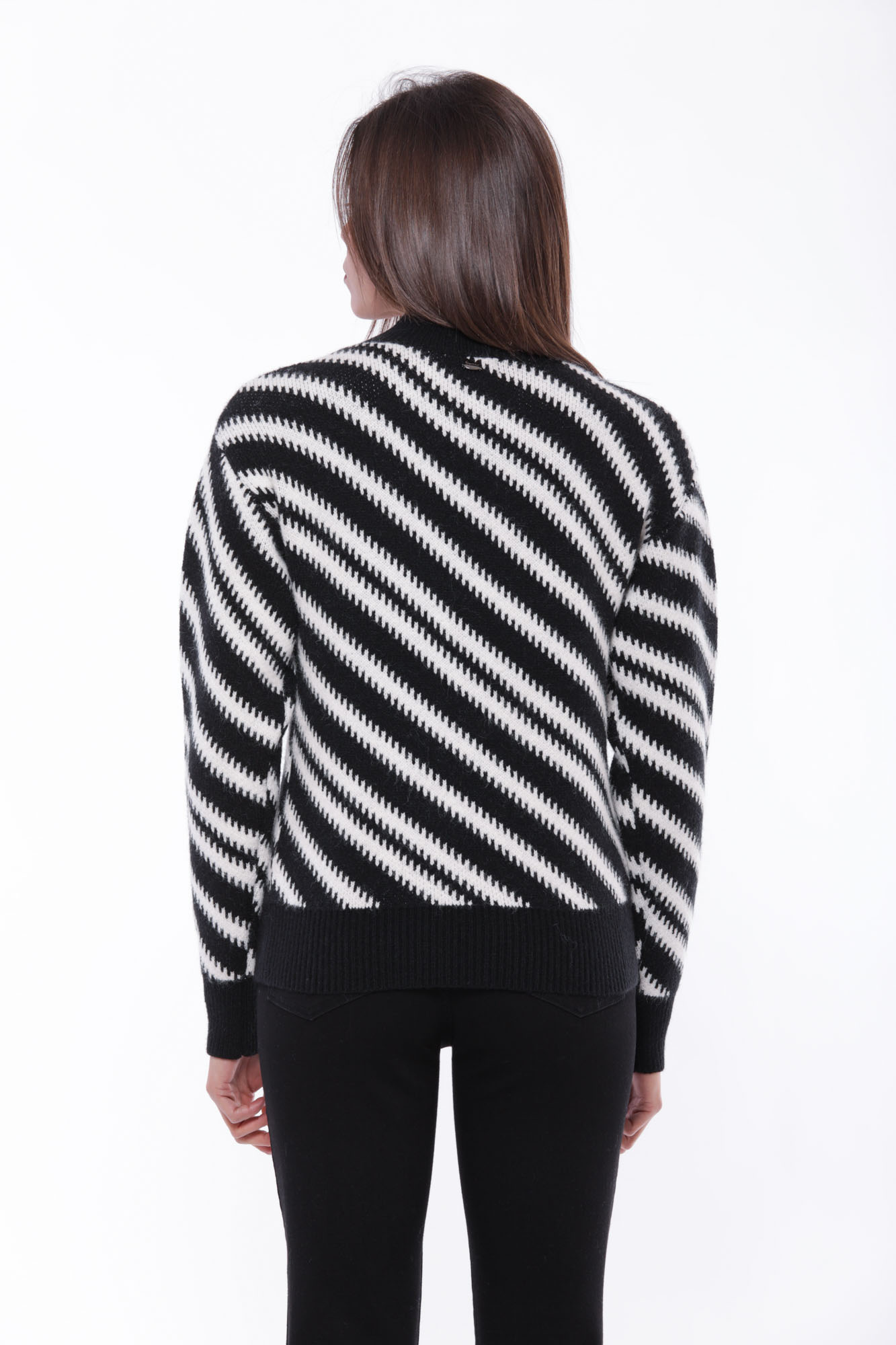 MIMÌ MUÀ Firenze AFAL-3645 Maglia lupetto righe nero bianco - immagine 7
