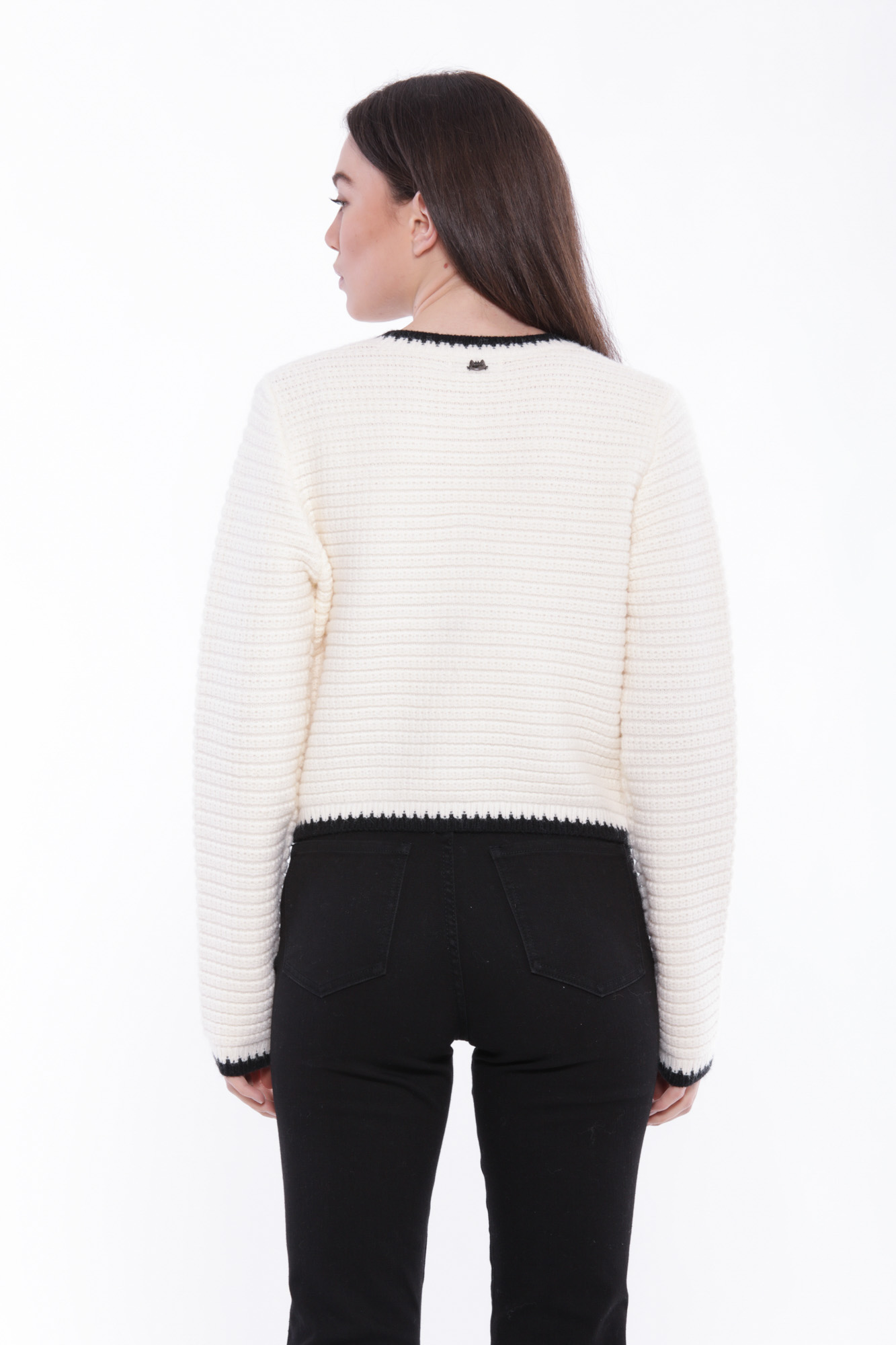 MIMÌ MUÀ Firenze AFAL-3647 Giacca in maglia bianco nero - immagine 6