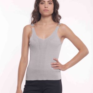 MIMÌ MUÀ Firenze AFAM-3680 Top grigio con anelli