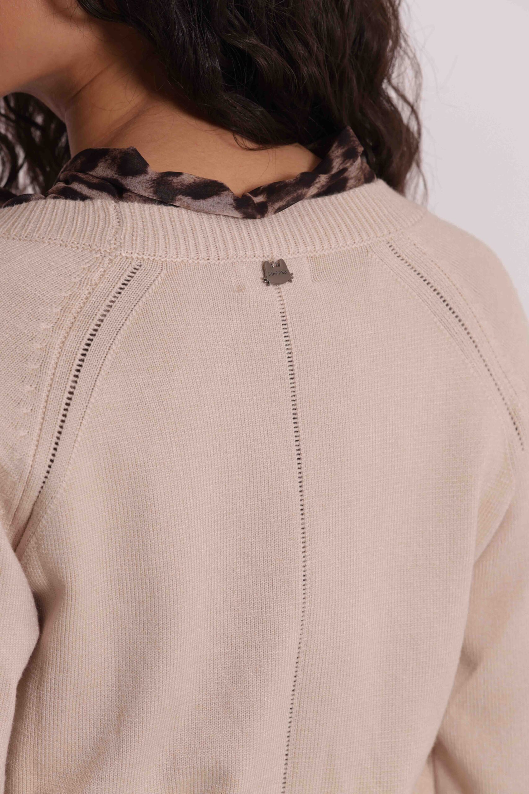 MIMÌ MUÀ Firenze AFAN-3706 Maglia cardigan beige - immagine 4