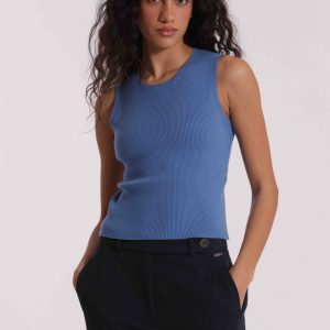 MIMÌ MUÀ Firenze AFAN-3707 Top in maglia blu indaco