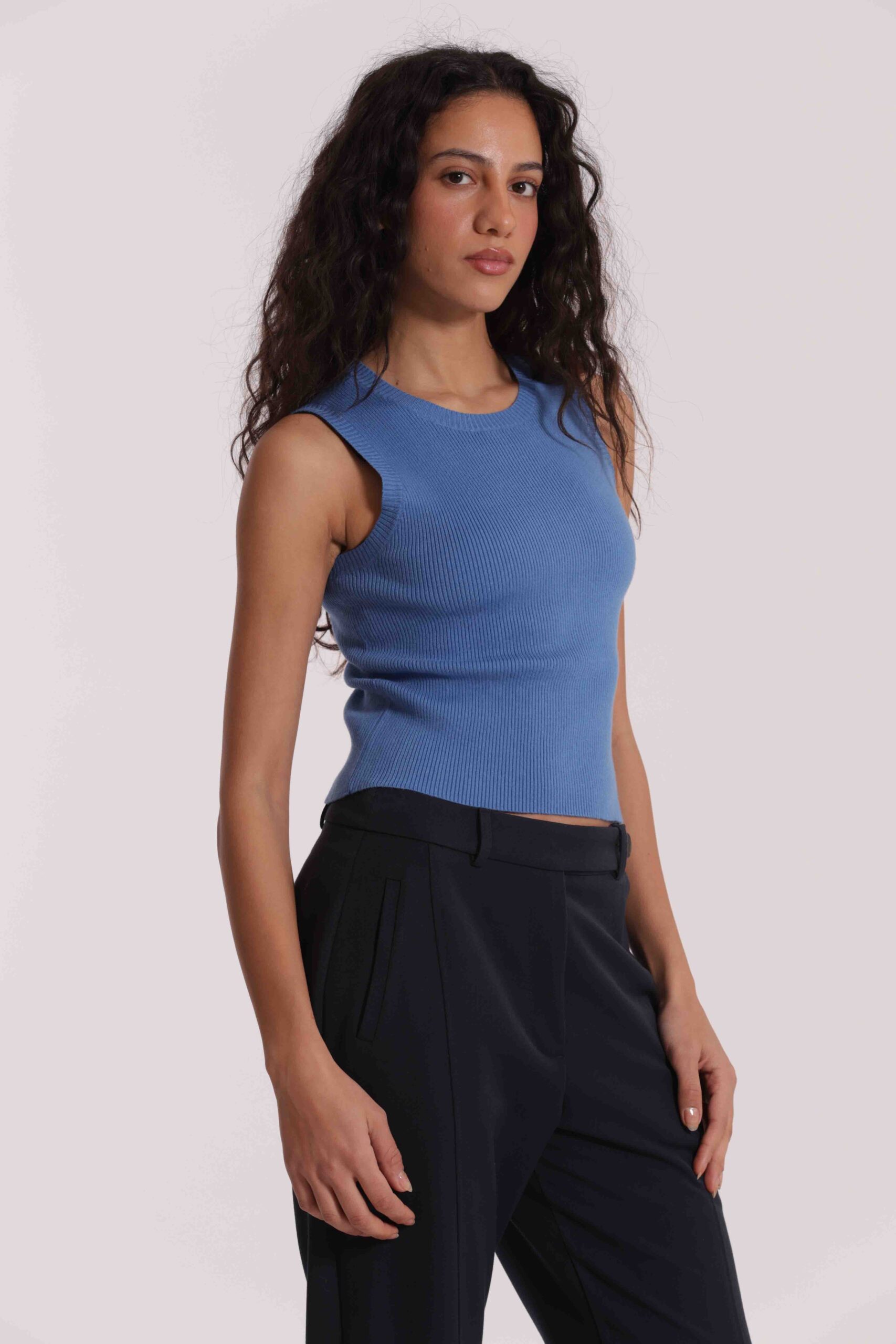 MIMÌ MUÀ Firenze AFAN-3707 Top in maglia blu indaco - immagine 5