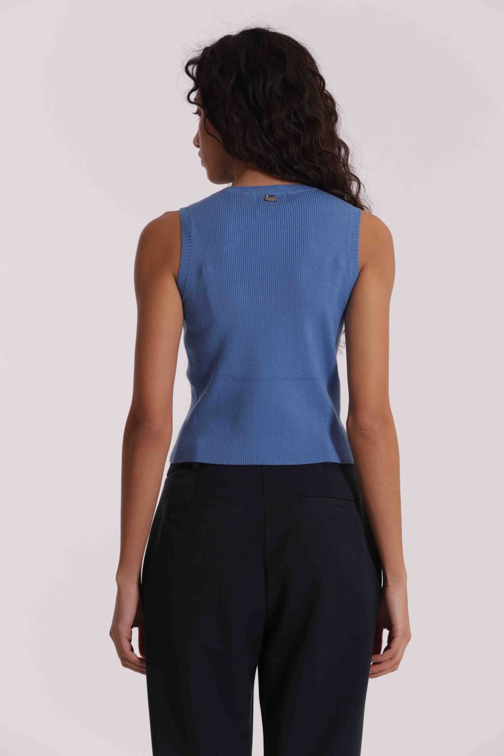 MIMÌ MUÀ Firenze AFAN-3707 Top in maglia blu indaco - immagine 8