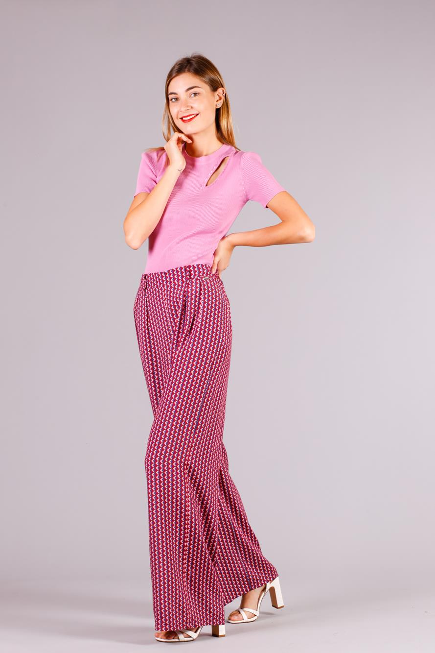 MIMÌ MUÀ Firenze ARAC-2274 Pantalone palazzo fantasia rombo - immagine 3