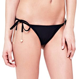 GUESS E72O20MCR37 Slip da bagno nero lacci e dettagli metallici