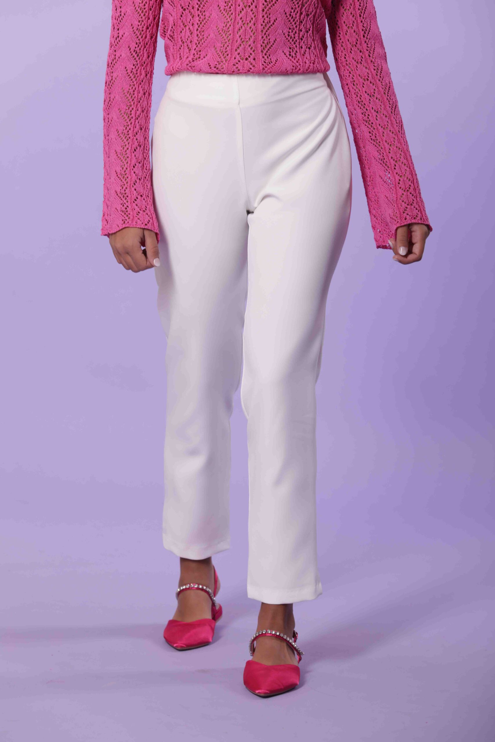 MIMÌ MUÀ Firenze ESAG-2494 Pantalone sigaretta tecnico bianco - immagine 4