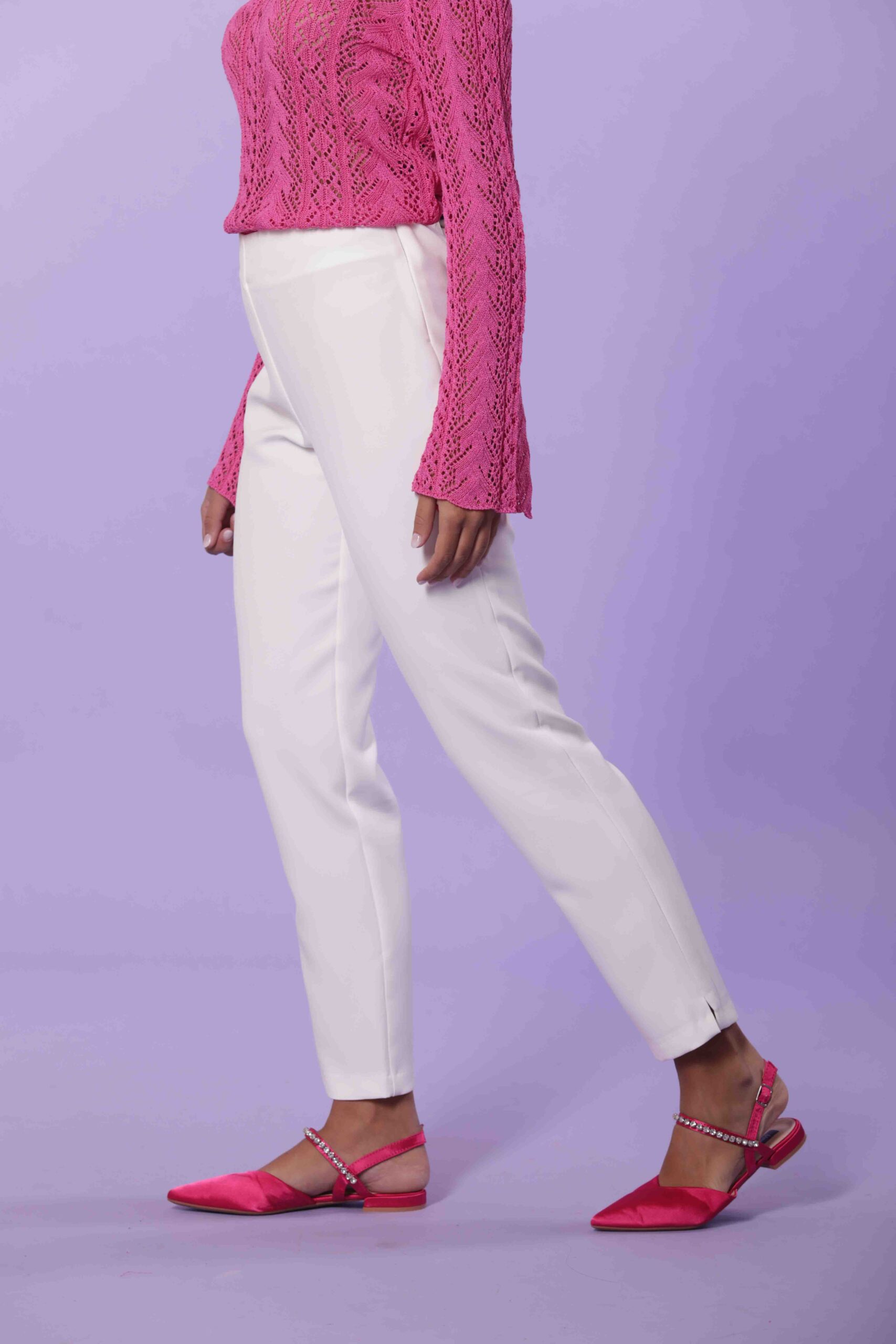 MIMÌ MUÀ Firenze ESAG-2494 Pantalone sigaretta tecnico bianco - immagine 5