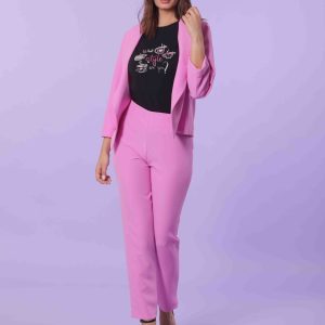 MIMÌ MUÀ Firenze ESAG-2494 Pantalone sigaretta tecnico rosa