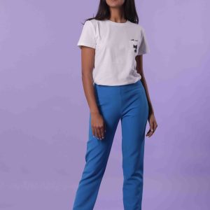 MIMÌ MUÀ Firenze ESAG-2494 Pantalone sigaretta tecnico azzurro