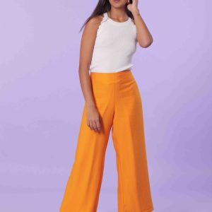 MIMÌ MUÀ Firenze ESAG-2496 Pantalone cropped piqué arancio