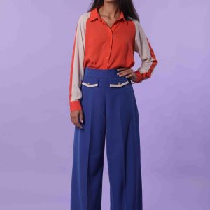 MIMÌ MUÀ Firenze ESAG-2499 Pantalone palazzo blu