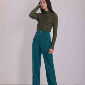 MIMÌ MUÀ Firenze ESAH-2553 Pantalone ottanio in polyviscosa