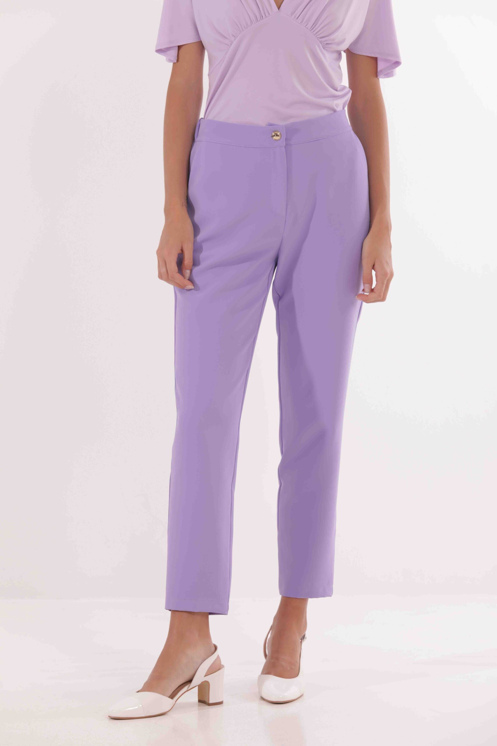 MIMÌ MUÀ Firenze ESAI-2605 Pantalone sigaretta tecnico lilla - immagine 3