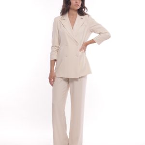 MIMÌ MUÀ Firenze ESAM-2727 Pantalone palazzo fiammato burro