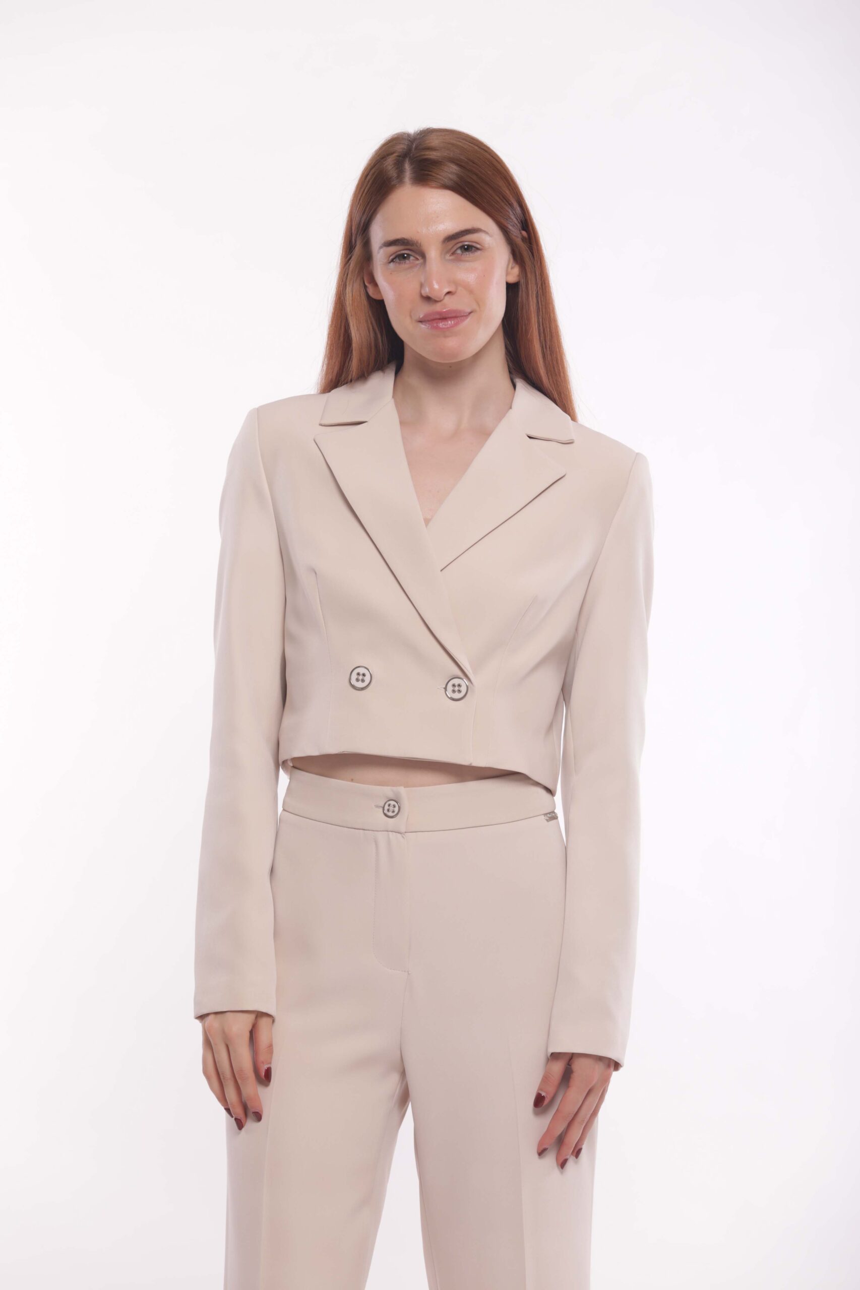 MIMÌ MUÀ Firenze ESAM-6522 Giacca cropped tecnico burro - immagine 2